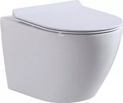 Подвесной унитаз beWash Minimal BKWHR003480 безободковый с сиденьем микролифт, белый