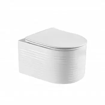 Подвесной унитаз безободковый Point Омега PN41902, крышка микролифт, цвет белый