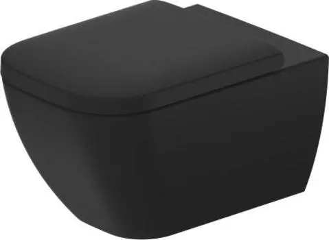 Подвесной унитаз Duravit Happy D.2 Rimless 2222098900 безободковый антрацит матовый