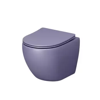 Подвесной унитаз Grossman Color GR-4455LIMS, безободковый, крышка тонкая микролифт, фиолетовый матовый