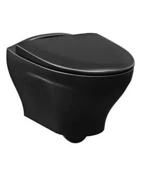 Подвесной унитаз Gustavsberg Estetic GB1183300S5030 безободковый, крышка микролифт, черный матовый