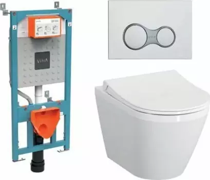 Подвесной унитаз с инсталляцией комплект Vitra Integra Round 9856B003-7205