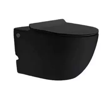 Подвесной унитаз SantiLine с импульсной системой смыва, черный матовый, SL-5031MB