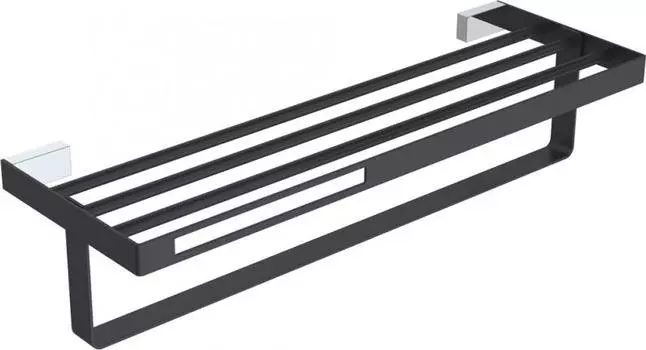 Полка для полотенец 60 см Boheme Q 10947-CR-B, чёрный/хром