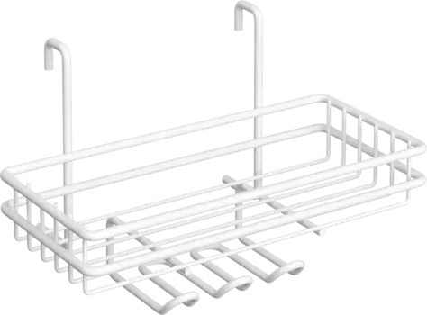 Полка на рейлинг Domaci Феррара D21347 с крючками, белый муар