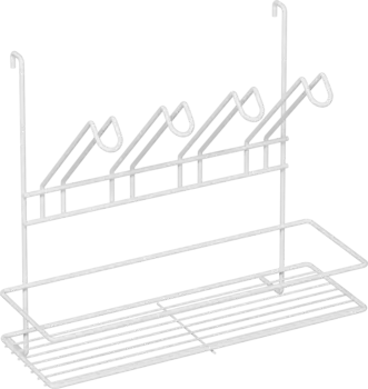 Полка на рейлинг Domaci Феррара D21350 с держателем стаканов, белый муар
