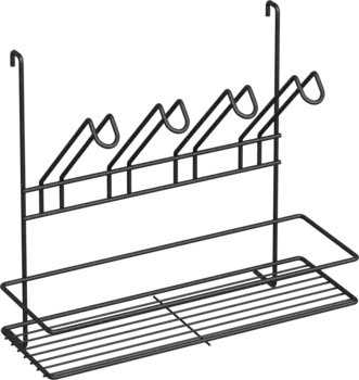 Полка на рейлинг Domaci Феррара D21351 с держателем стаканов, черный муар