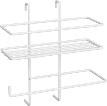 Полка на рейлинг Domaci Феррара D21352 с держателем полотенца, белый муар