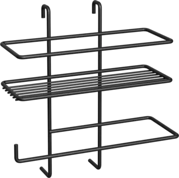 Полка на рейлинг Domaci Феррара D21353 с держателем полотенца, черный муар