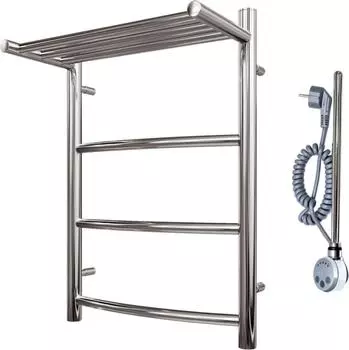 Полотенцесушитель электрический Point PN04156PE П3 500x600 с полкой левый/правый, хром