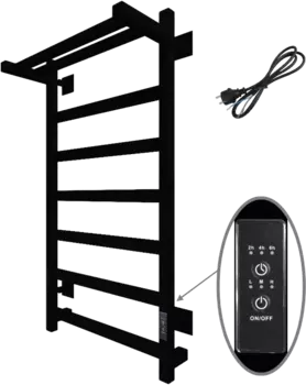 Полотенцесушитель электрический Тругор Пэк сп 20 П 80x50 Пэксп20квП/8050чернВГП с выключателем, черный