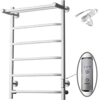 Полотенцесушитель электрический Тругор Пэк сп 6 П 80x50 Пэксп6П/8050белыйВГП с выключателем, белый
