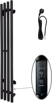 Полотенцесушитель электрический Тругор Вектор Пэк сп 120x15 ПэкспВектор12015чернВГП, черный