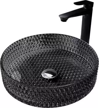 Раковина накладная Abber Glas AK2301B, черный