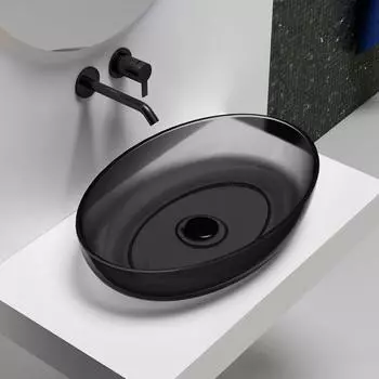 Раковина накладная Abber Kristall AT2801Onyx, черный