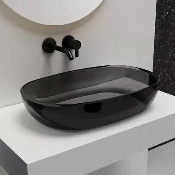 Раковина накладная Abber Kristall AT2805Onyx, черный