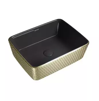 Раковина накладная Grossman Color GR-3016GBR золото, черный