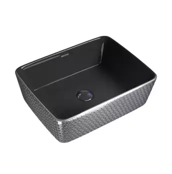 Раковина накладная Grossman Color GR-3016SBR черный, серебро