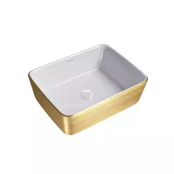 Раковина накладная Grossman GR-3016GW золото,белый