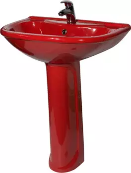 Раковина Оскольская керамика Престиж 45160100302 красный, с пьедесталом
