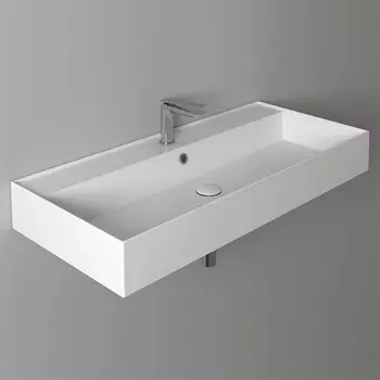 Раковина подвесная Simas Agile AG101 bi*1 101х46 см, с переливом, под смеситель, белый