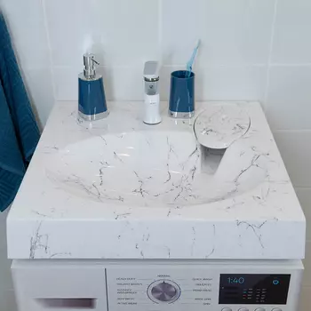 Раковина подвесная Stella Polar Миро 60 SP-00000841, белый мрамор