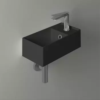 Раковина Simas Agile AG20 nero matt*1 40х20см, подвесная, правая, черный матовый