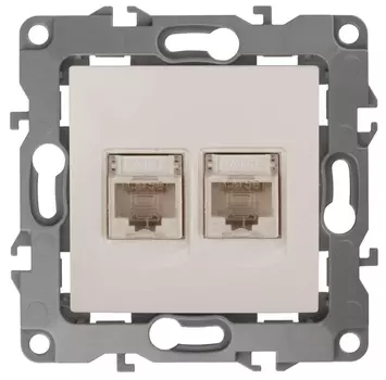 Розетка информационная 2XRJ45 ЭРА 12 12-3108-02 Б0014730