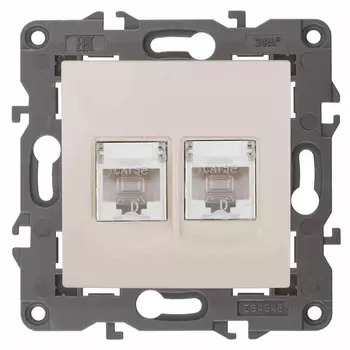 Розетка информационная 2XRJ45 ЭРА Elegance 14-3108-02 Б0034309