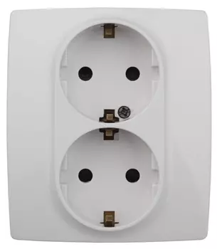 Розетка ЭРА 12 2x2P E Schuko со шторками 16A 250V 12-2104-01 Б0014699