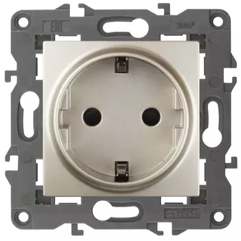 Розетка ЭРА Elegance 2P E Schuko со шторками 16A 250V 14-2102-04 Б0034275