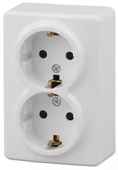 Розетка ЭРА Эксперт 2х2P E Schuko со шторками 16A 250V 11-2206-01 Б0020694