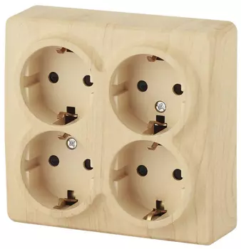 Розетка ЭРА Эксперт 4х2P E со шторками Schuko 16A 250V 11-2211-11 Б0020711