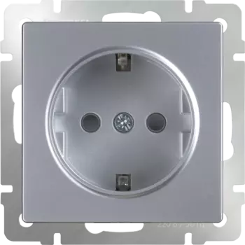 Розетка Werkel WL06-SKGS-01-IP44 серебро