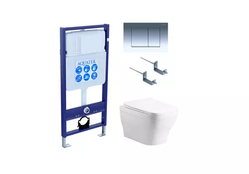 Set AQUATEK АМАДЕО cm (рама AQUATEK Standard INS-0000012 с звукоиз.прокладкой+крепеж KKI-0000002+кнопкаKDI-0000010+унитаз АМАДЕО AQ1180-00 с крышкой-сиденьем soft-close)