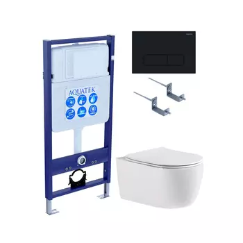 SET AQUATEK ЕВРОПА cmp017 (рама AQUATEK Standard INS-0000012, клавиша KDI-0000017, крепеж KKI-0000002+унитаз ЕВРОПА AQ1106-00 с тонким сиденьем sc)