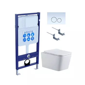 SET AQUATEK ЛИБРА N KDI15(рама AQUATEK Standard INS-0000012 с клавишей KDI-0000015 и крепежом KKI-0000002+унитаз ЛИБРА N AQ0530N-00 с тонким сиденьем sc