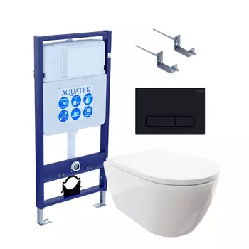 SET AQUATEK ПОЛАРИС (рама AQUATEK Standard INS-0000012+унитаз ПОЛАРИС AQ0700-00 с тонким сиденьем soft-close+ крепеж KKI-0000002 +панель KDI0000025)