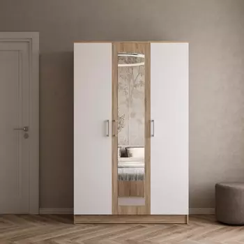 Шкаф DIWO Коломна трехдверный, с зеркалом, дуб сонома