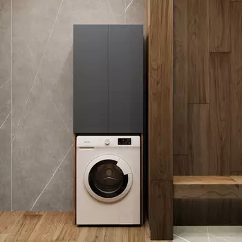 Шкаф DIWO Суздаль 66 над стиральной машиной, напольный, дуб крафт, антрацит