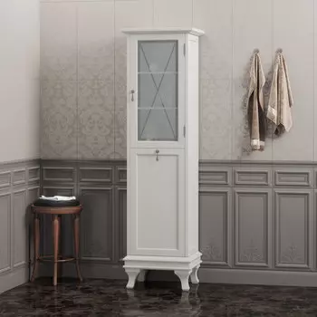 Шкаф-пенал Opadiris Борджи R слоновая кость с бельевой корзиной