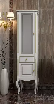 Шкаф-пенал Opadiris Лаура 45 L белый золотая патина