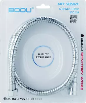 Шланг для душа 150 см BOOU SH502C, хром