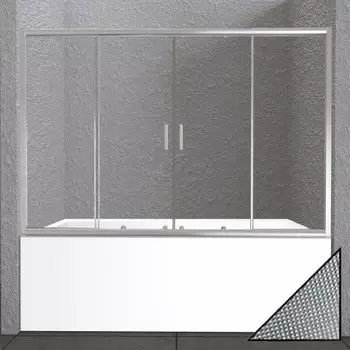 Штора для ванной BelBagno UNIQUE-VF-2-150/180-140-P-Cr стекло punto