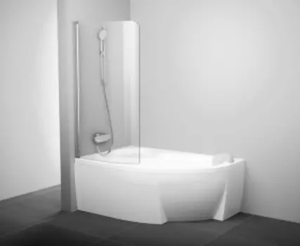 Штора для ванной Ravak Chrome CVSK1 Rosa 160/170 7QLS0C00Y1 L блестящая+транспарент