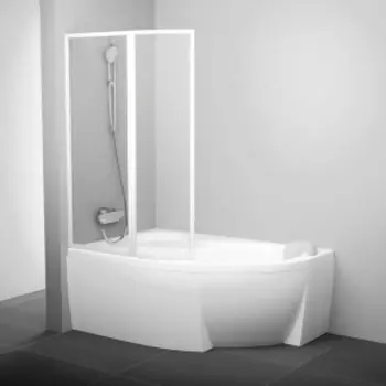Штора для ванной Ravak Supernova VSK2 Rosa 170 L белая + транспарент 76LB0100Z1