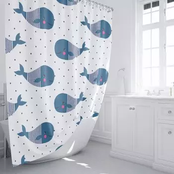 Шторка для ванной 180х200 см Fixsen Design Drop FX-1508, белый