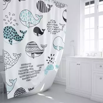 Шторка для ванной 180х200 см Fixsen Design Flux FX-2511, белый