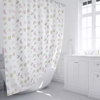 Шторка для ванной 180х200 см Fixsen Design Flora FX-1507, белый