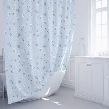 Шторка для ванной 180х200 см Fixsen Design Garden FX-1509, голубой